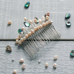 make pearl abalone hair comb