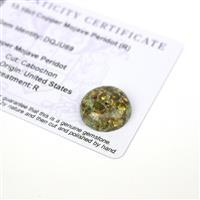 13.1cts Copper Mojave Peridot 17x17mm Round  (R)