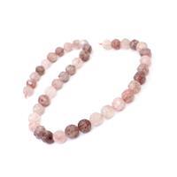 210cts Strawberry Quartz Faceted Lantern Beads Approx 9mm, 38cm Strand