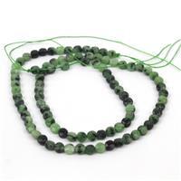 40cts Ruby Zoisite Faceted Coins Approx 4mm, 38cm Strand
