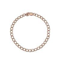 Rose Gold Plated 925 Sterling Silver Curb Chain Bracelet Approx 18cm (Link Size 6x4mm)