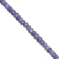 40cts Tanzanite Graduated Faceted Rondelle Approx 3x1.5 to 5x4mm, 20cm Strand