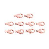 Rose Gold Base Metal Lobster Claw Clasp, 9mm (10pcs)