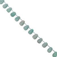 210cts Amazonite Top Drilled Drops Approx 9x12mm, 38cm Strand