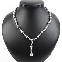 Tahitian Round & Baroque Shape Cultured Pearl Sterling Silver Necklace