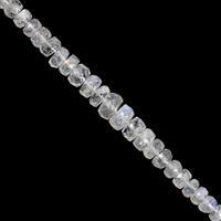45cts Rainbow Moonstone Graduated Faceted Rondelles Approx 3.5x2.5 to 7.5x3.5mm, 15cm Strand With Spacers