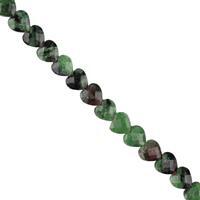 60cts Ruby Zoisite Faceted Hearts Approx 6mm, 38cm