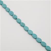 300cts Dyed Light Blue Magnesite Twist Ovals Approx 18x13mm, 38cm Strand