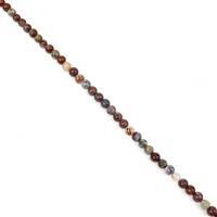 40cts Red Lightening Agate Plain Rounds Approx 4mm, 38cm strand