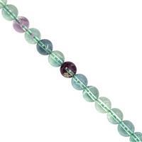 104cts Blue Green Flourite Smooth Round Approx 6mm, 30cm Strand