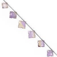 25cts Ametrine Graduated Faceted Square Approx 8 to 13.50mm, 19cm Strand with Spacers