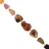 110cts Tourmaline Graduated Plain Slices Approx 14x10 to 24x20mm, 16cm Strand.