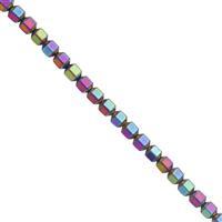 55cts Mystic Color Coated Hematite Smooth Bicones Approx 3.5mm, 30cm Strand