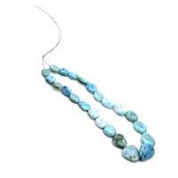 145cts Larimar Tumble Nuggets 8x10 to 12x20mm, 30cm Strand