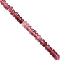 CLOSE OUT DEAL - 15cts Pink Tourmaline Faceted Rondelles Approx 2x1 to 3x1mm, 20cm Strand