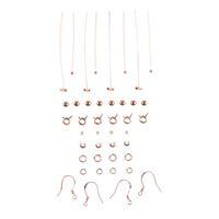 Rose Gold Plated 925 Sterling Silver Findings Pack With Cubic Zirconia Star Headpins 40pc   