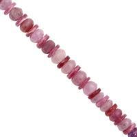 32cts Ruby Smooth Wheel & Rondelle Approx 4x1 to 5.5x2mm, 10cm Strand