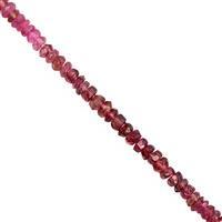 15cts Pink Tourmaline Faceted Rondelles Approx 2x1 to 3x1.5mm, 19cm Strand