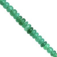 40cts Green Onyx Smooth Roundelles Approx 4x2 to 7x4mm, 14cm Strand