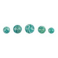 12cts Russian Amazonite Cabochon Round Approx 7 to 11mm Loose Gemstone, (Pack of 5)