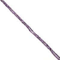 55cts Amethyst Faceted Rounds Approx 3mm, 36" Strand