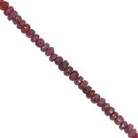 20cts Pink Sapphire Faceted Roundelle Approx 2.5x1.5 to 4x3mm, 14cm Strand
