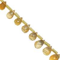 38cts Citrine Top Side Drill Faceted Drop Approx 6x4 to 9x5.5mm, 20cm Strand with Spacers