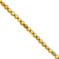 60cts Gold Color Coated Hematite Smooth Bicones Approx 3.5mm, 30cm Strand