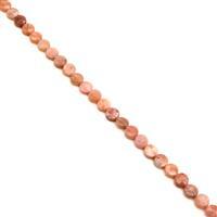 90cts Sunstone Faceted Coins Approx 8mm, 38cm Strand