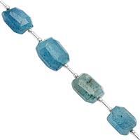 105cts Aquamarine Faceted Tumbles Approx 11x9 to 15.5x12mm, 20cm Strand with Spacers