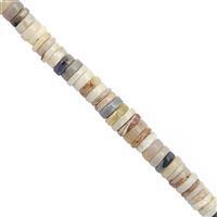60cts Coober Pedy Opal Smooth wheels Approx 5x1 to7x2mm,17cm Strand