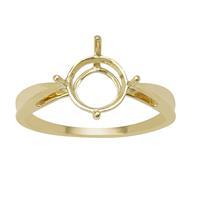 9ct Gold Round Ring Mount (To fit 8x8mm gemstone)
