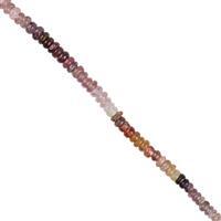 74cts Multi-Colour Spinel Smooth Rondelles Approx 4x2 To 5x3mm, 32cm Strand