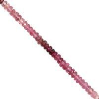 18cts Pink Tourmaline Faceted Rondelle Approx 2.5x1 To 3x1.5mm, 19cm Strand