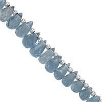 20cts London Blue Topaz Side Drill Faceted Drops Approx 4.5x2.75 to 8.25x4.75mm, 12cm Strand