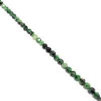 90cts Ruby Zoisite Star Cut Rounds Approx 6mm, 38cm Strand