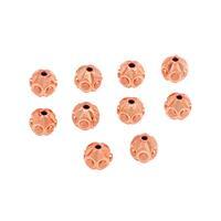 Rose Gold Plated Brass Diamond Cut Stardust Faceted Beads, Approx. 7mm (10pk)