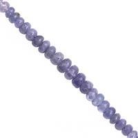 45cts Tanzanite Smooth Rondelle Approx 4.5x2 to 5x2mm, 23cm Strand 