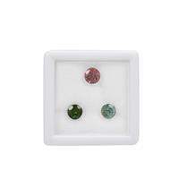1.20cts Multi-Colour Tourmaline Brilliant Round Approx 4.50x5mm, Loose Gemstone (Pack of 3)