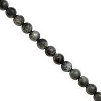 Spooky Steal Deal! 78cts Midnight Cats Eye Quartz Smooth Round Approx 6mm, 30cm Strand