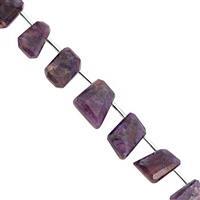 95cts Charoite Corner Drill Faceted Tumble Approx 10x8 to 18x10mm, 14cm Strand With Spacers