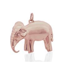 Rose Gold Plated 925 Sterling Silver Elephant Pendant Approx 19x24mm With 1pc Open Jump Ring