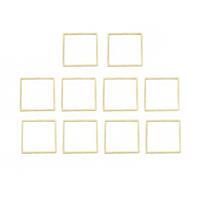 Gold Colour Plated Base Metal Square Beading Frame, I.D. 23x23mm/ O.D. 25x25mm (10pcs)