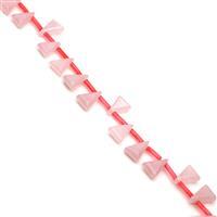105cts Rose Quartz Triangles Top Drilled Approx 8x12mm, 38cm Strand