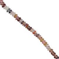 50cts Multi-Colour Spinel Smooth Rondelles Approx 2x3 to 4x5mm, 30cm 