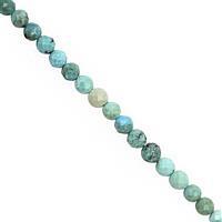 20cts Turquoise Faceted Round Approx 3.5 to 4mm, 21cm Strand
