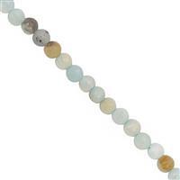 130cts Multi-Colour Amazonite Smooth Round Approx 4mm, 100cm Strand