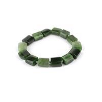 190cts Russian Nephrite Fancy Squares Approx 12-14mm, 20cm strand