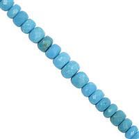 20cts Sleeping Beauty Turquoise Graduated Faceted Rondelles Approx 3.40X2.30 to 5.50x3.75mm, 10cm Strand 