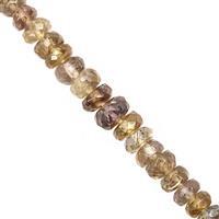 26cts Yellow Tanzanite Graduated Faceted Rondelles Approx 2x1 to 4.5x2mm, 20cm Strand